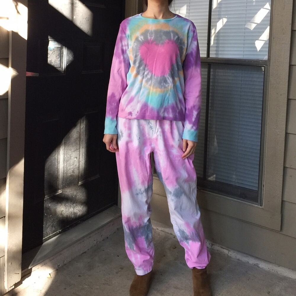 Handmade Tie Dye Eddie Bauer Heart Stretch Top-DA3